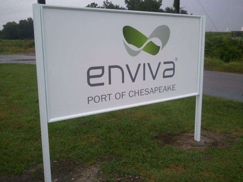 A sign for enviva port of chesapeake.