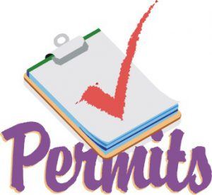 A purple text that reads " permits ".