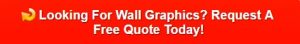 A red banner with the words wall graphics and quote text.