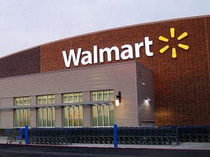 A building with the word walmart on it.